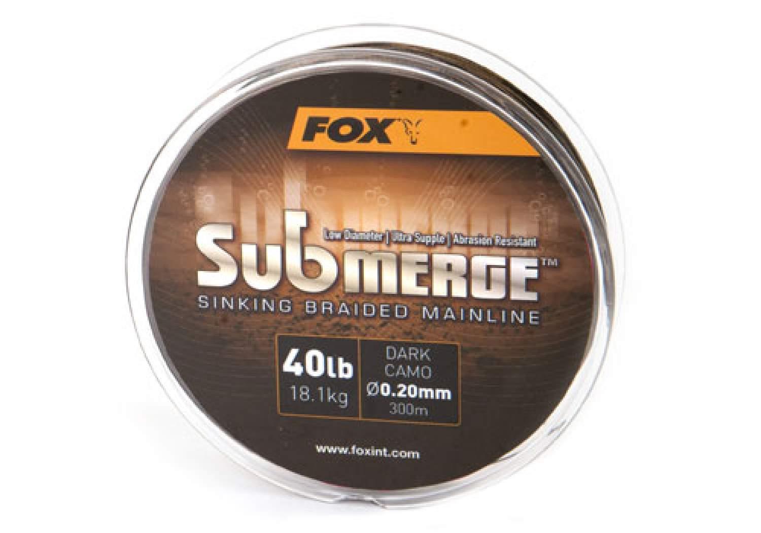 Fox Submerge Sinking Braided Mainline - Dark Camo 600m