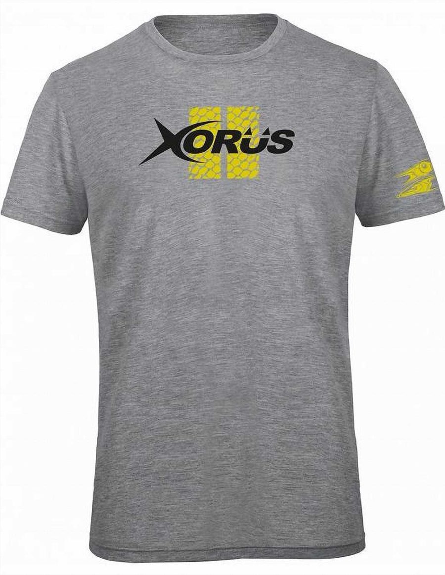 Ultimate Fishing Xorus T-Shirt - Light Grey & Yellow