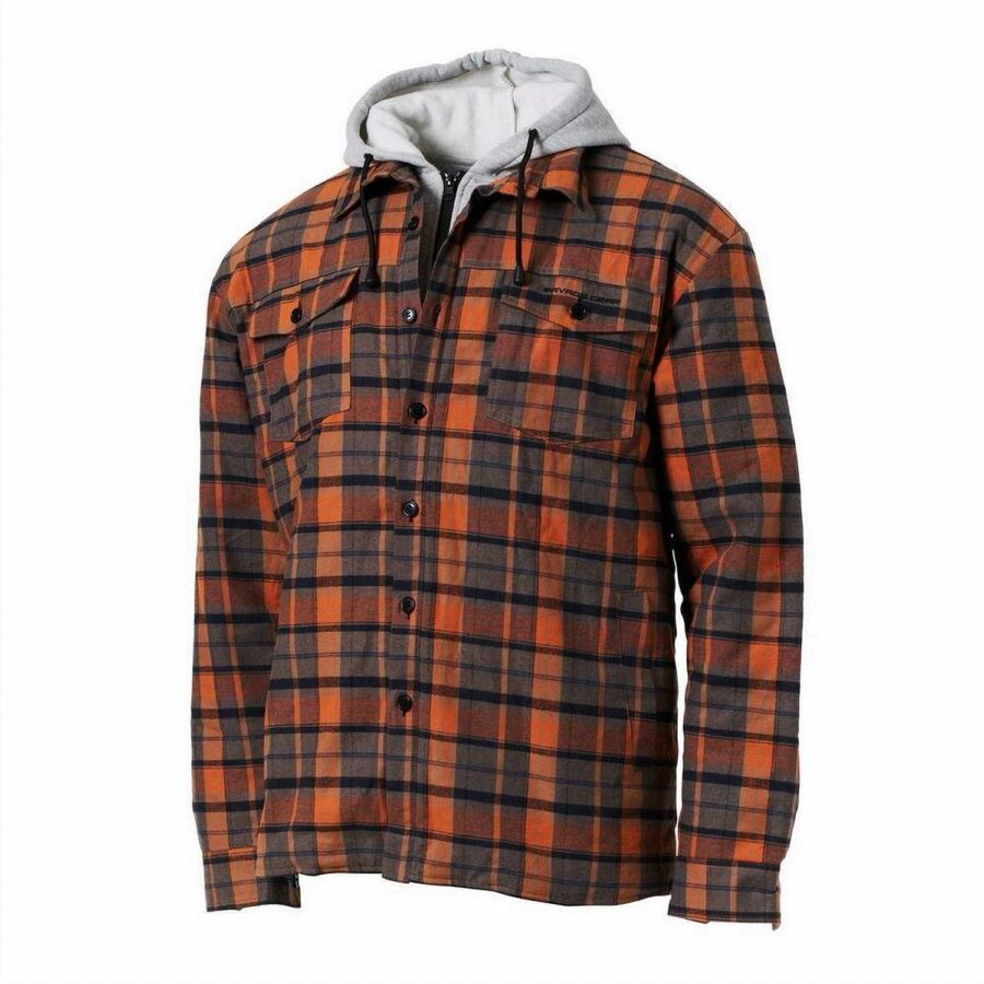 Savage Gear Twin Shirt Jacket - Orange/Grey Check