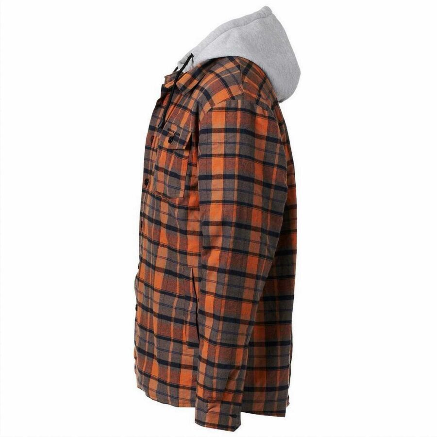 Savage Gear Twin Shirt Jacket - Orange/Grey Check - Image 2