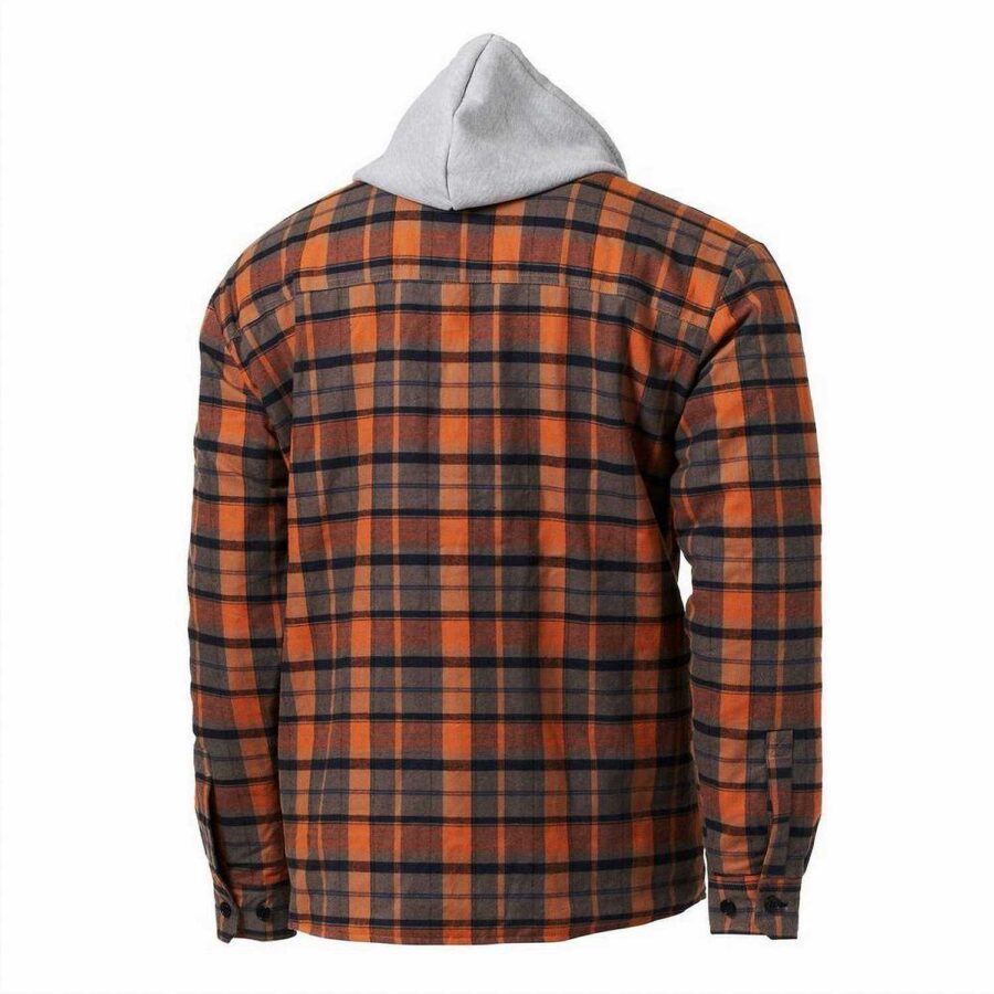 Savage Gear Twin Shirt Jacket - Orange/Grey Check - Image 3