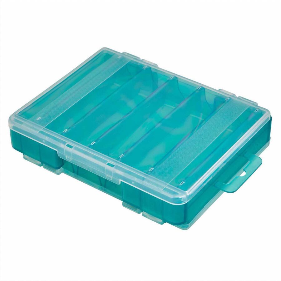 HTO Double Sided Lure Box - 137x113x31mm - 10 Compartment - Aqua