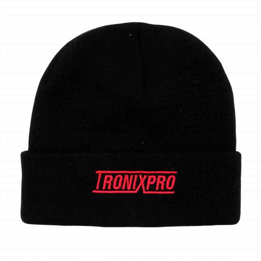 Tronixpro Classic Beanie Hat - Black/Red - One Size