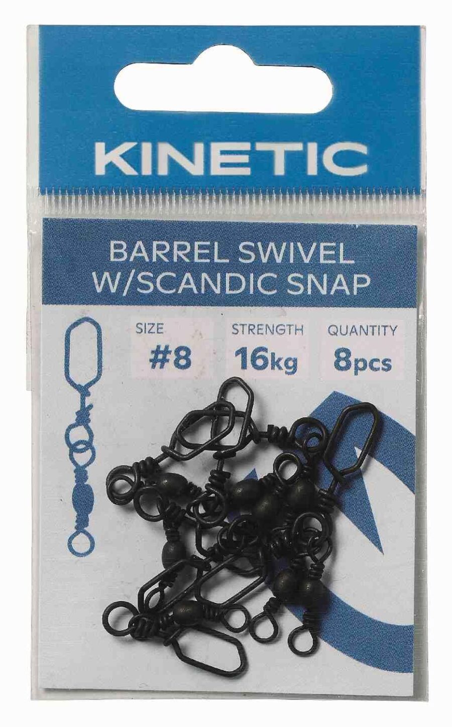 Kinetic Barrel Swivel W/Scandic Snap - Black