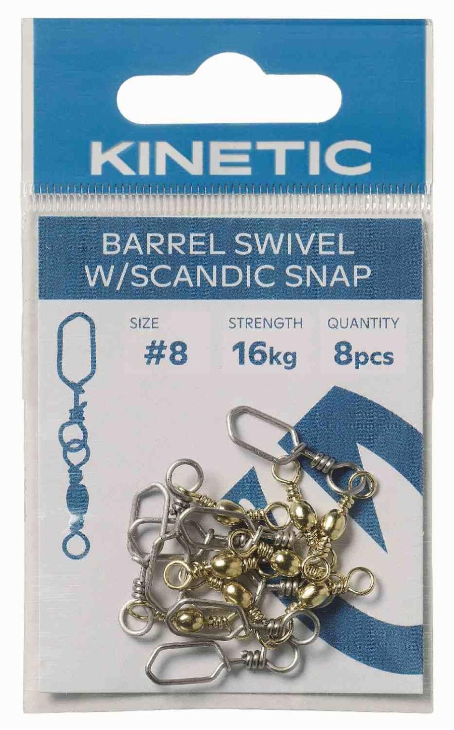 Kinetic Barrel Swivel W/Scandic Snap - Brass