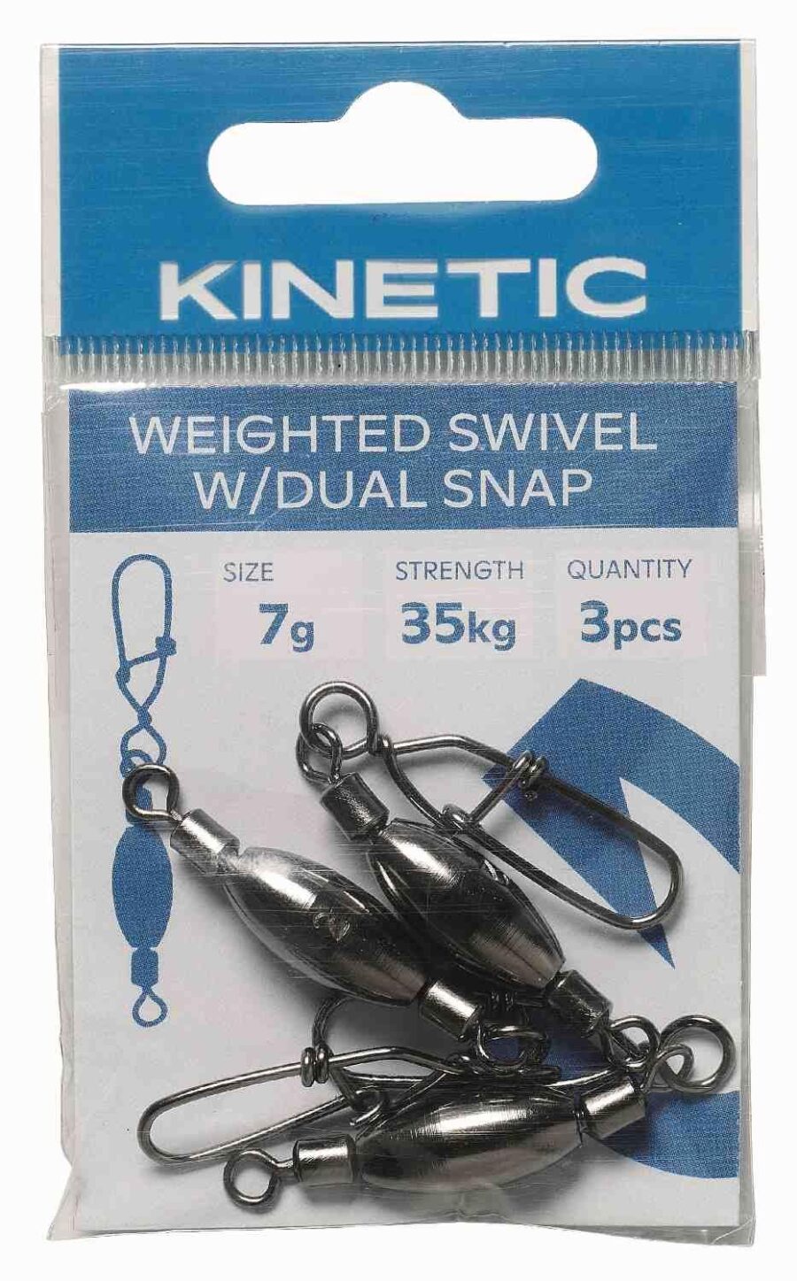 Kinetic Weighted Swivel W/Dual Snap