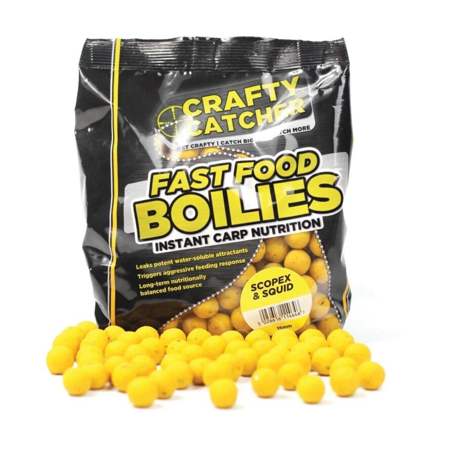 Crafty Catcher Fast Food Boilies Scopex & Squid 15mm 500g