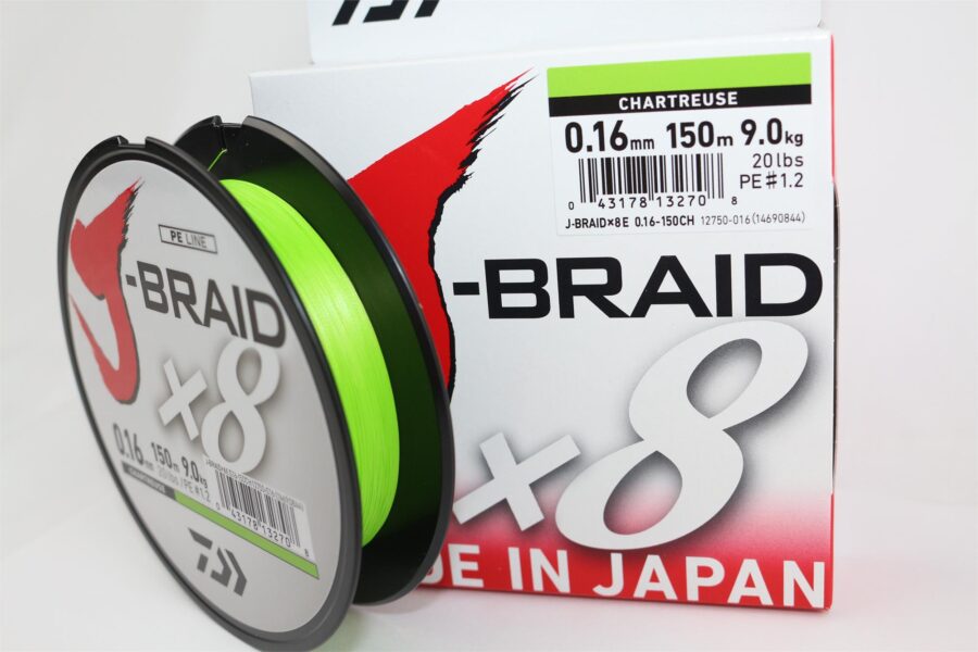 Daiwa J-braid 0.16mm 150M 20lb Chartreuse