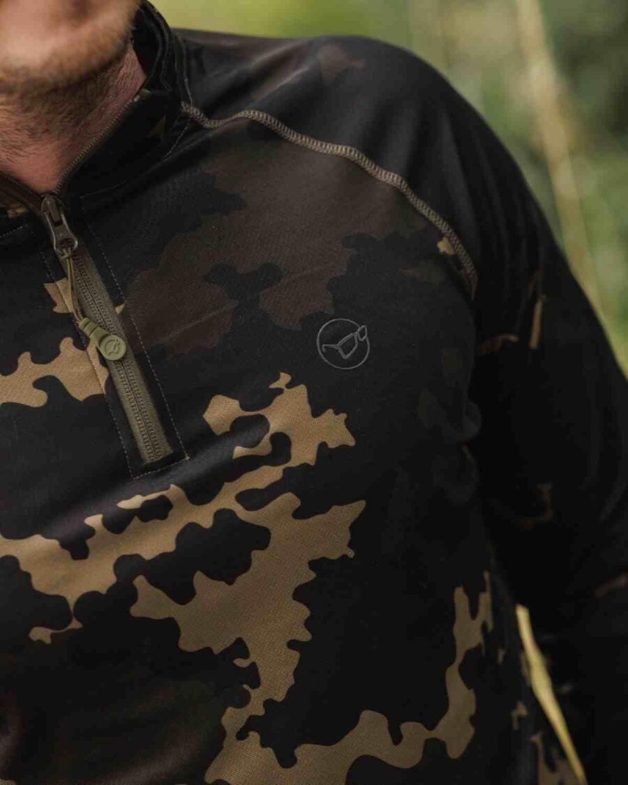 Korda Kool UPF Zip Jersey - Dark Kamo - Image 4