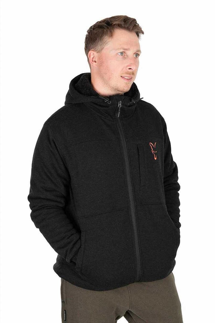 Fox Collection Sherpa Jacket - Black - Image 2