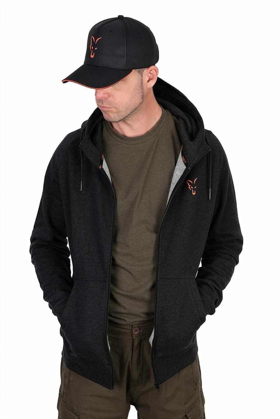 Fox Collection LW Hoody - Black / Orange - Image 4