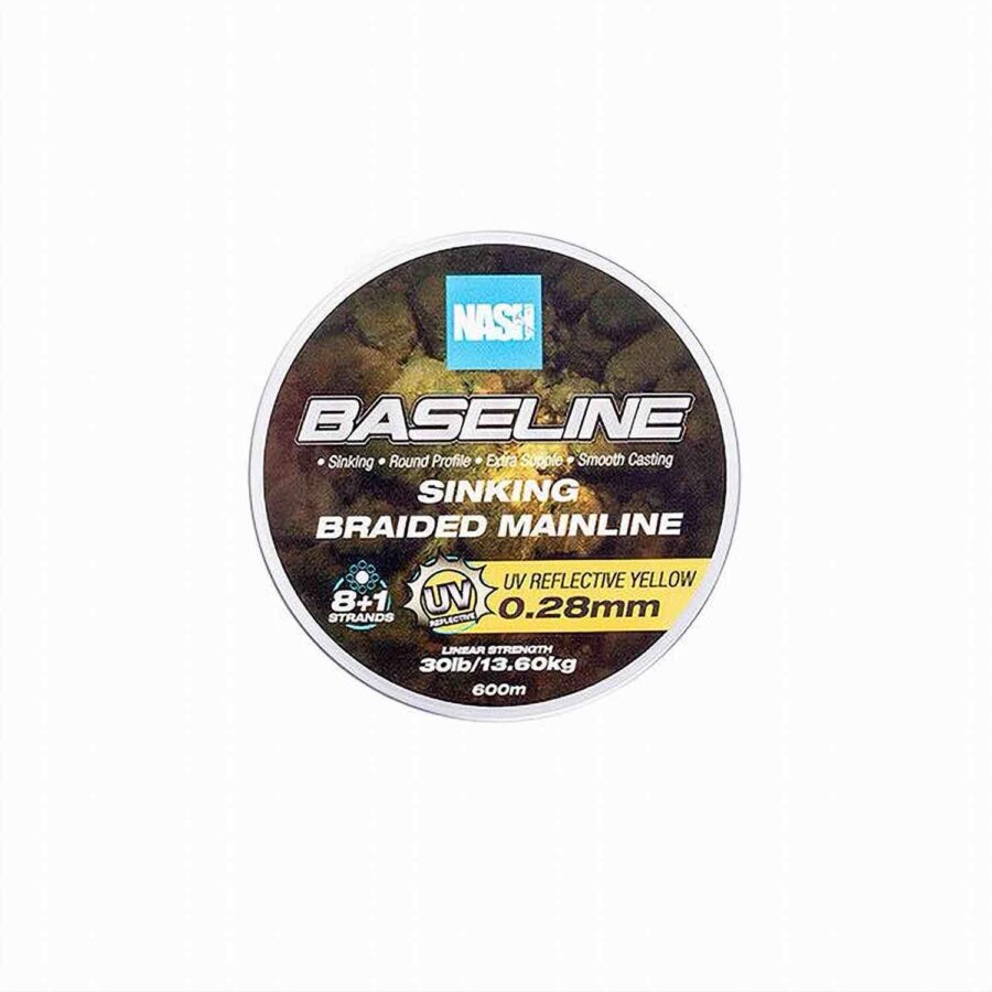 Nash Baseline Sinking Braid 1200m - UV Yellow