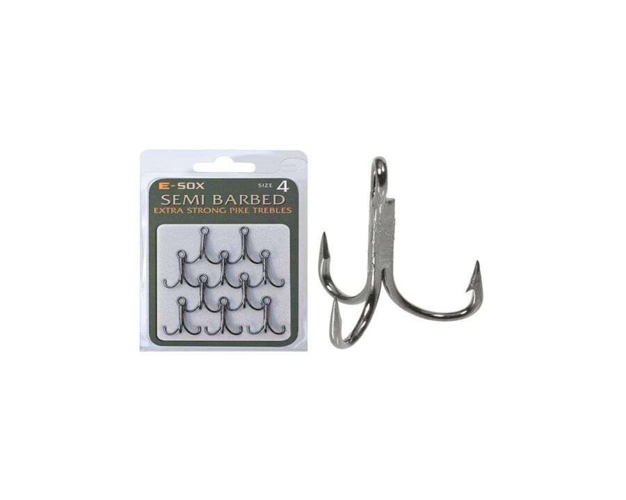 E-Sox Semi Barbed Extra Strong Pike Trebles