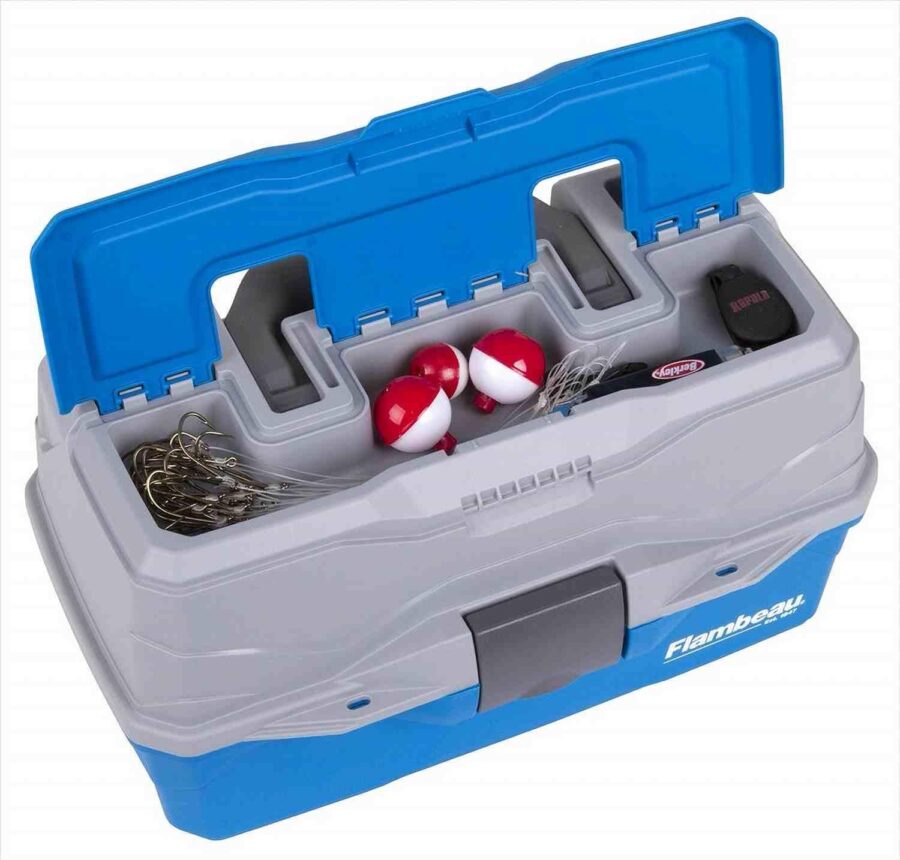 Flambeau Fishing 2 Tray Blue Classic Box With Flip Lid