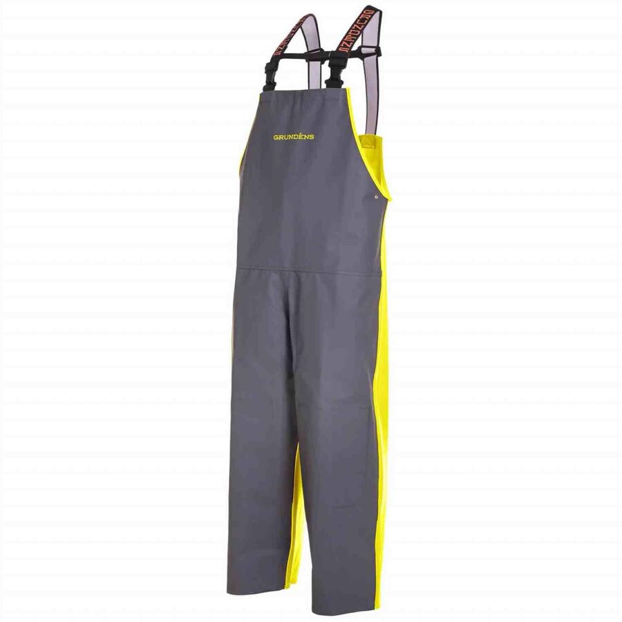 Grundens Hauler Bib - Hi-Vis Yellow / Grey - Image 2